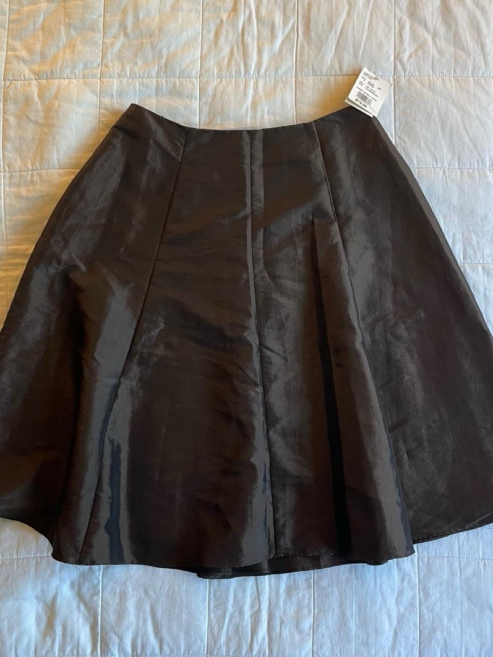 NWT David's Bridal Espresso Brown Tissue Taffeta Short Skirt - 8